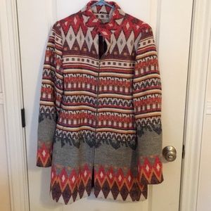 Multicolor print peacoat